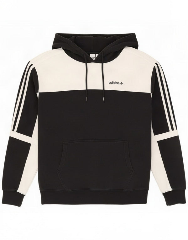 Adidas Felpa con cappuccio da uomo Small Black Colourblock Cotton
