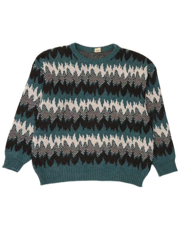 Maglione maglione girocollo da uomo Apart IT 54 XL Acrilico a righe multicolore