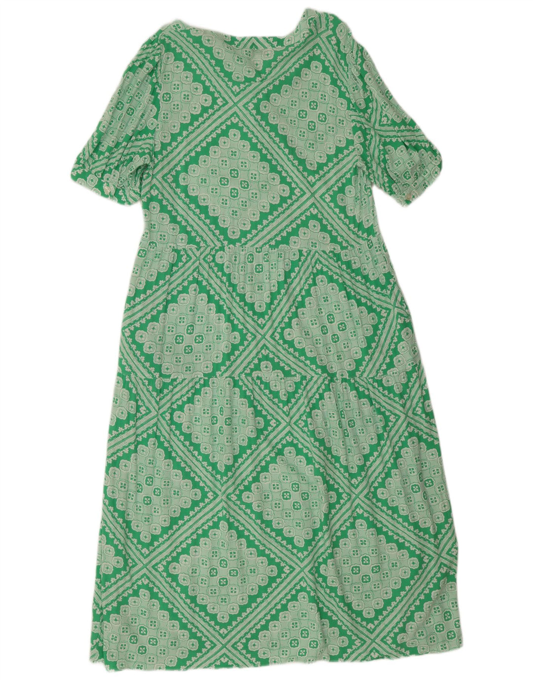 Abito a trapezio regolare da donna Marks & Spencer UK 12 Verde medio geometrico