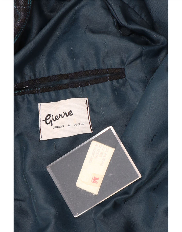 Giacca blazer da uomo a 1 bottone GIERRE UK 38 media blu navy geometrica