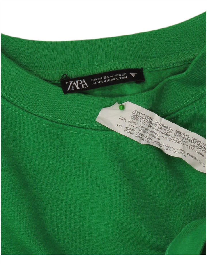 Felpa da donna Zara UK 14 Poliestere verde medio