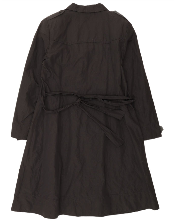 Trench da donna Laura Ashley UK 14 medio nero classico