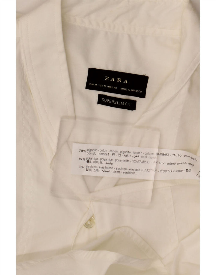Camicia ZARA da uomo super slim fit in cotone bianco medio