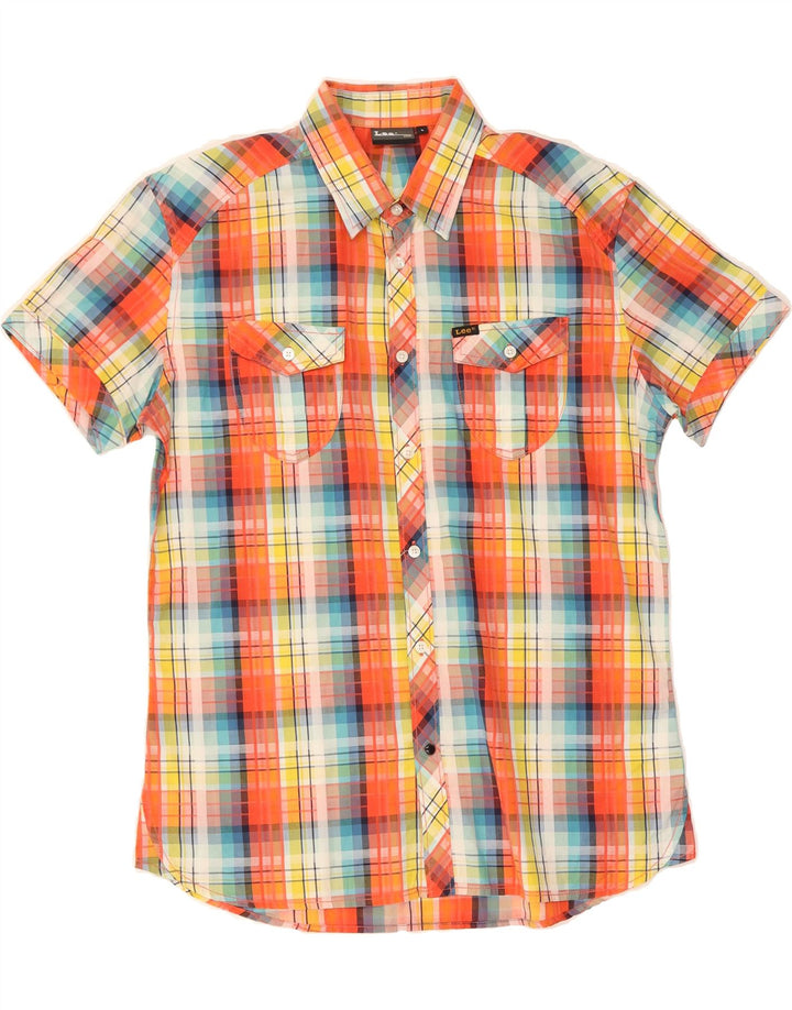LEE Mens Short Sleeve Shirt Large Multicoloured Check Cotton Vintage Lee and Second-Hand Lee from Messina Hembry 