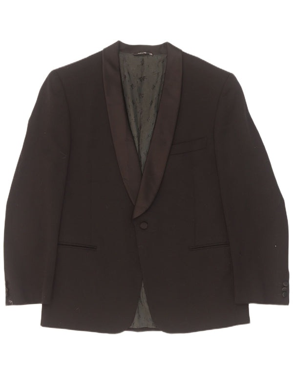 Giacca Blazer 1 Bottone Uomo Roberta di Camerino IT 52 XL Lana Nera