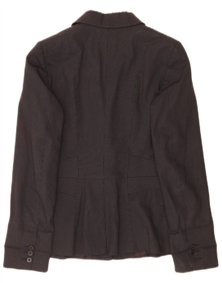 Giacca blazer da donna a 1 bottone Reiss UK 8 piccola viscosa gessata nera