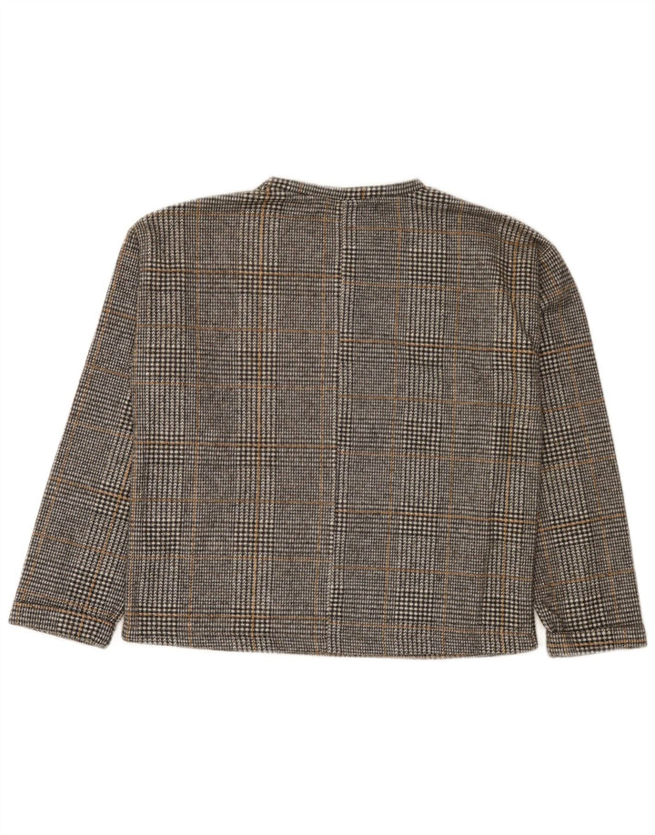 Felpa Zara per Ragazze Maglione 11-12 Anni Poliestere Scozzese Grigio