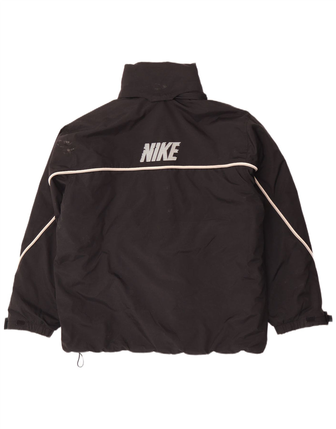 Giacca a vento con cappuccio grafica Nike da uomo UK 42/44 grande poliestere nero