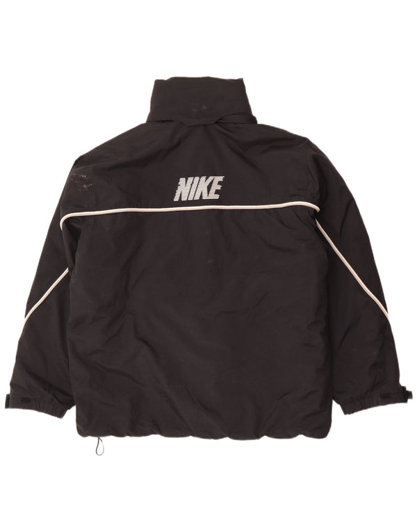 Giacca a vento con cappuccio grafica Nike da uomo UK 42/44 grande poliestere nero