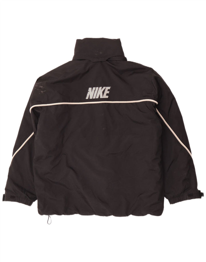 Giacca a vento con cappuccio grafica Nike da uomo UK 42/44 grande poliestere nero