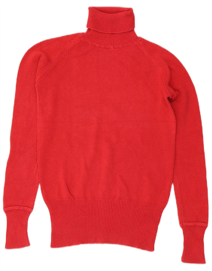 Maglione maglione a collo alto da donna Zara UK 14 cotone rosso medio