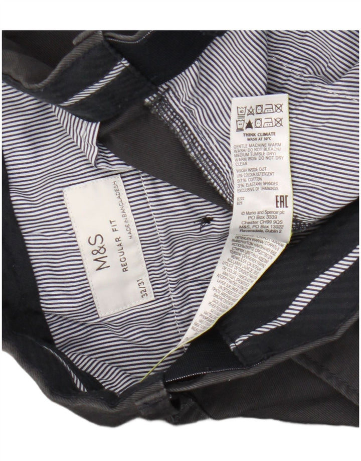 Pantaloni chino dritti vestibilità regolare da uomo Marks & Spencer W32 L31 Grigi