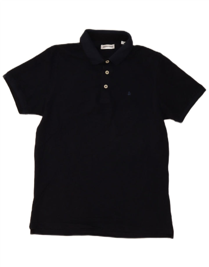 Polo da uomo Jack & Jones in cotone blu navy medio