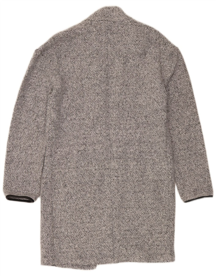 MARKS & SPENCER Cappotto aperto oversize da donna UK 6 XS Grigio chiazzato