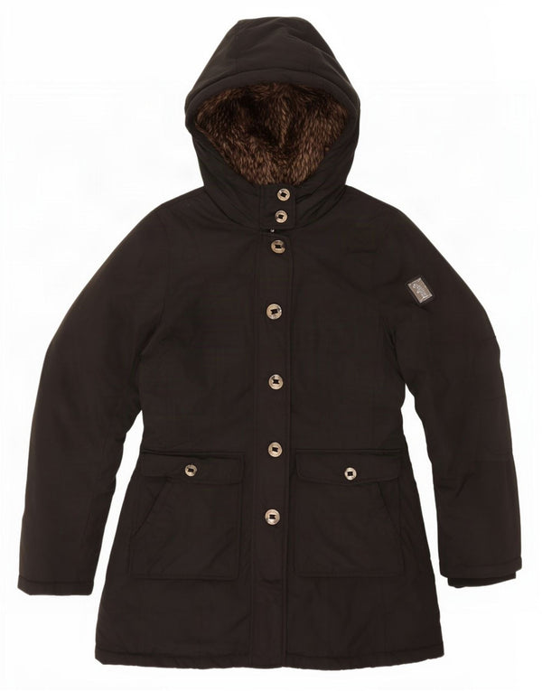 Refrigue Giacca Parka Sherpa da donna con cappuccio UK 10 Small Poliestere nero