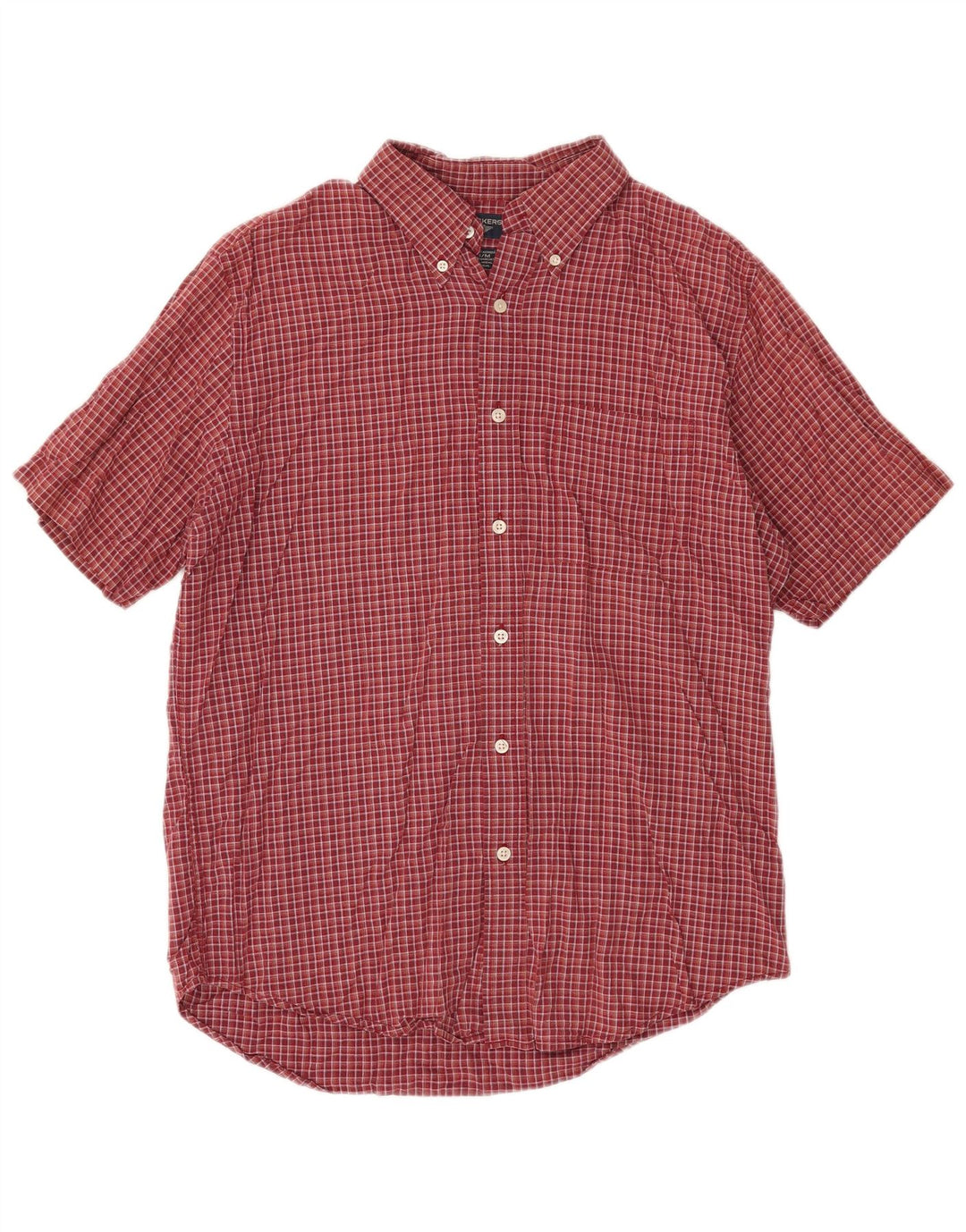 Camicia da uomo a maniche corte Dockers in cotone a quadri rossi medi