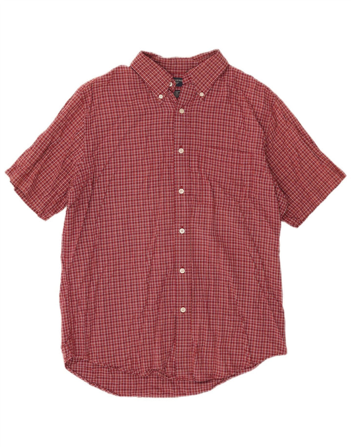 Camicia da uomo a maniche corte Dockers in cotone a quadri rossi medi