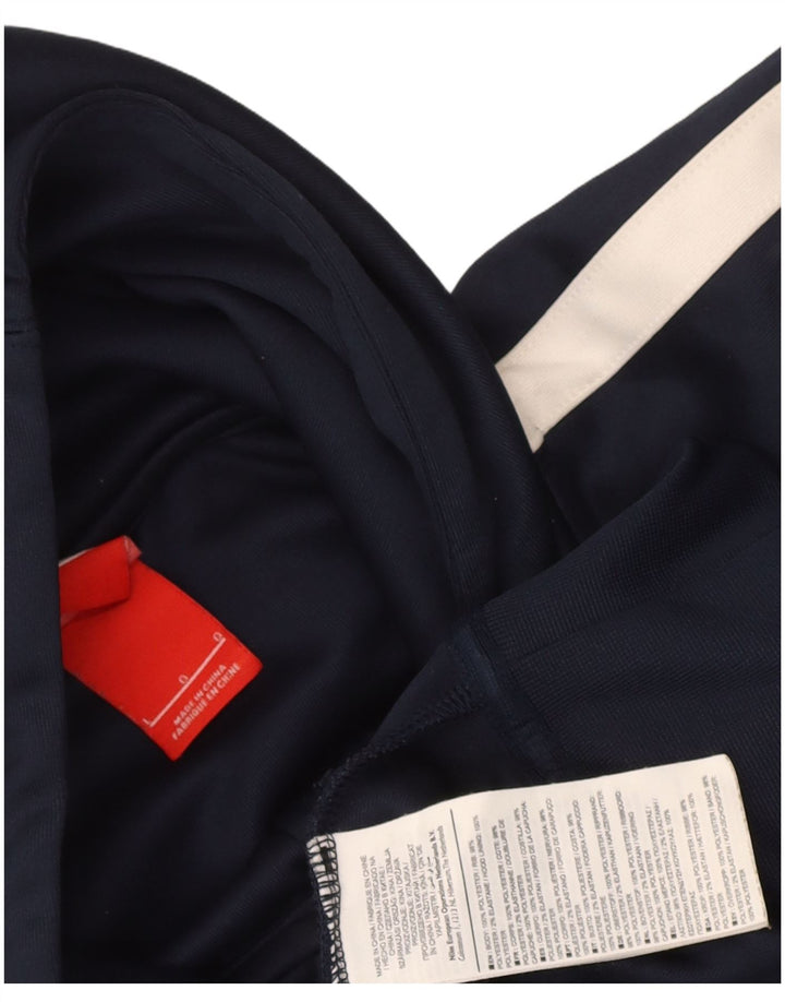Felpa con cappuccio e zip Nike da uomo, grande, in poliestere color block blu navy