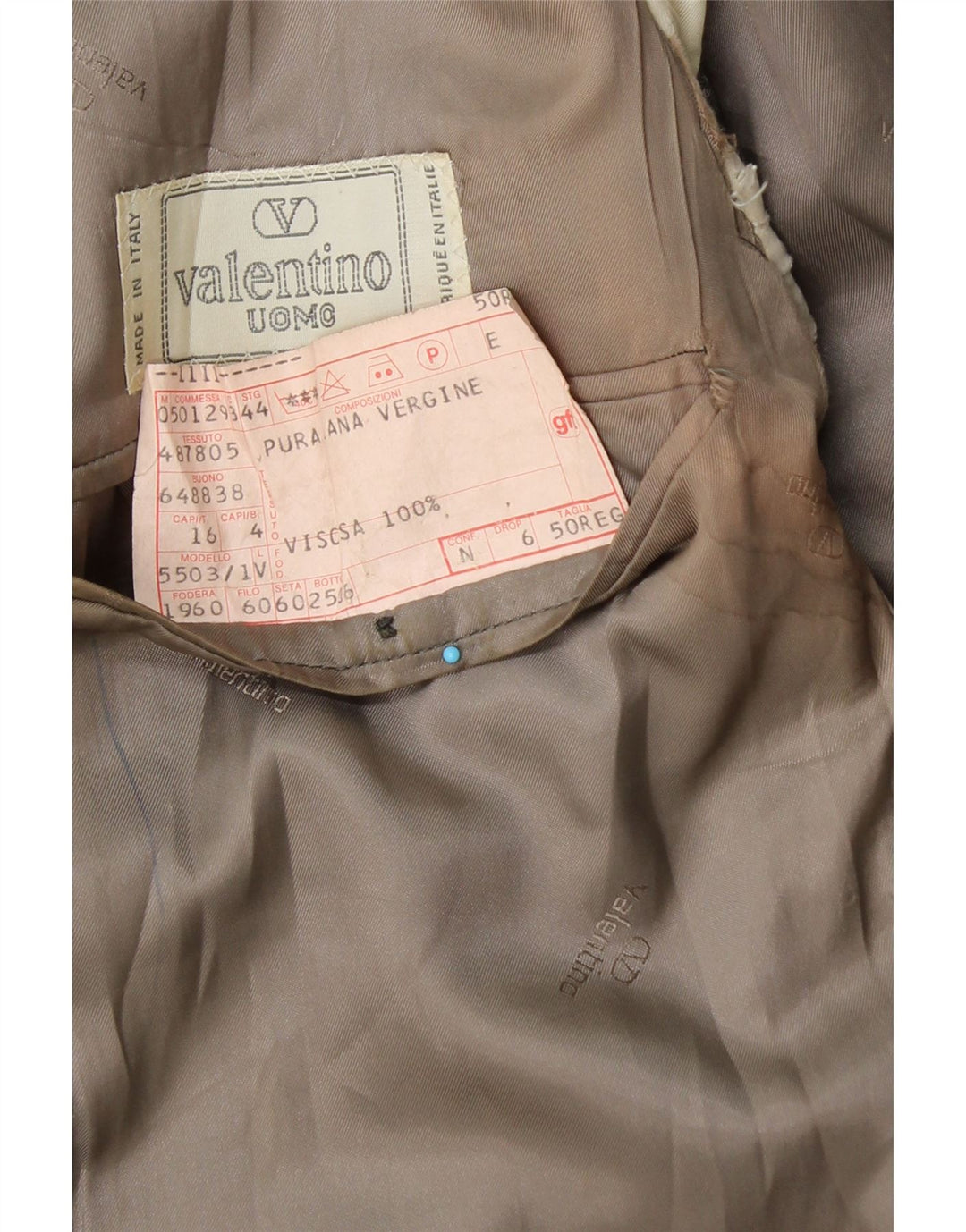 VALENTINO Giacca Blazer da Uomo a 2 Bottoni IT 50 Large Blue Check in Lana Vergine