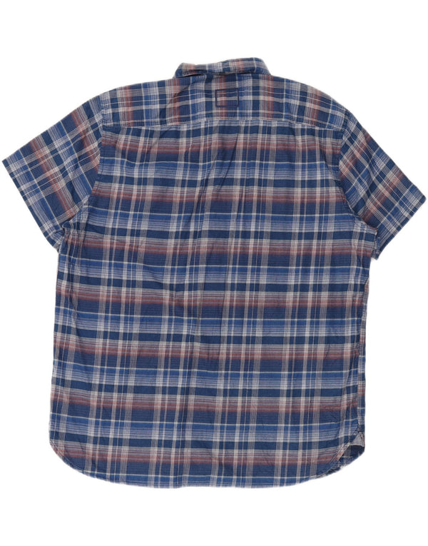 CAMEL ACTIVE Camicia da uomo a maniche corte vestibilità regolare 2XL Blu a quadri