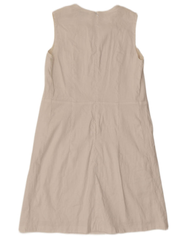 Abito a trapezio senza maniche da donna Benetton UK 12 medio bianco