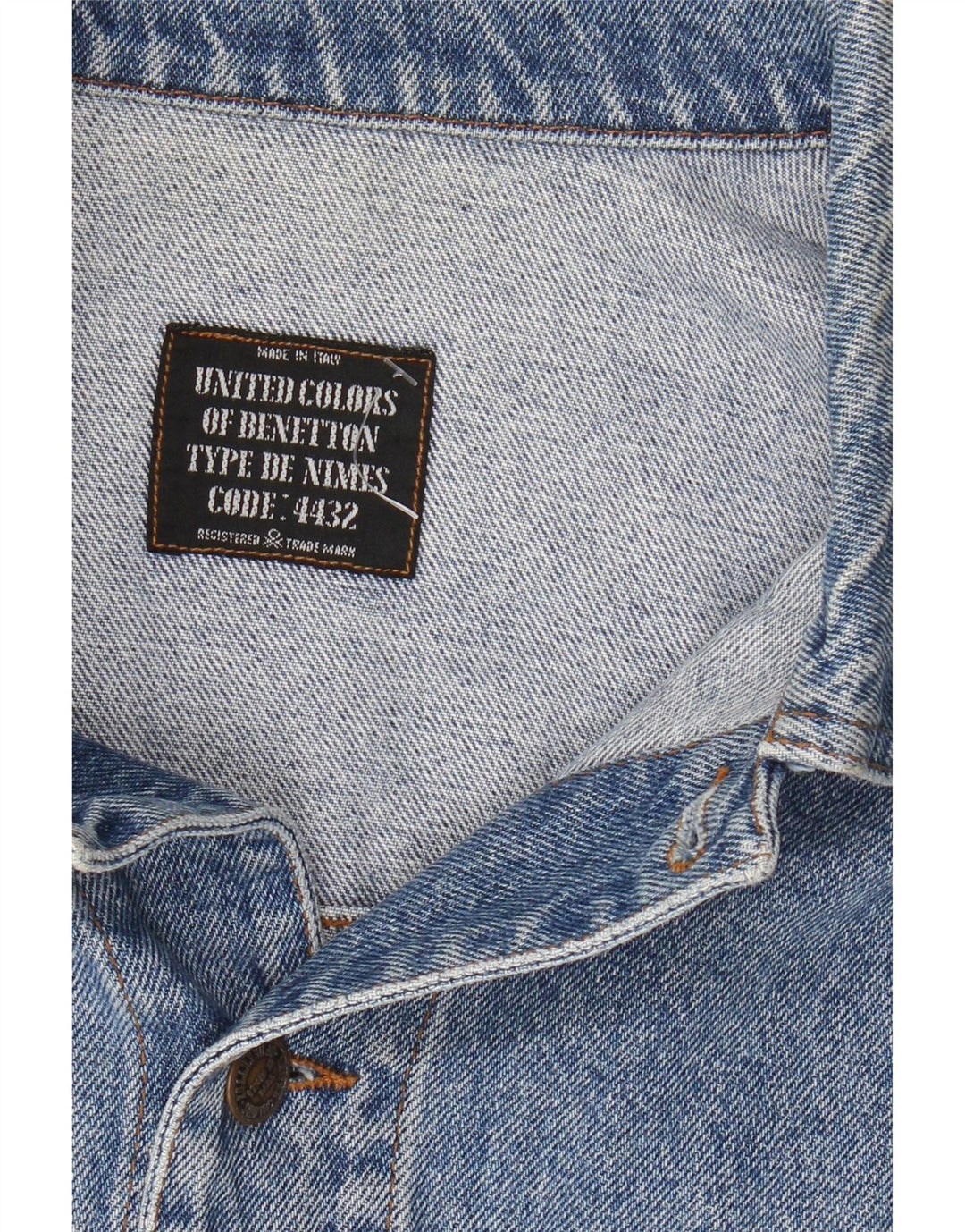 BENETTON Mens Denim Jacket IT 50 Large Blue Cotton Vintage Benetton and Second-Hand Benetton from Messina Hembry 