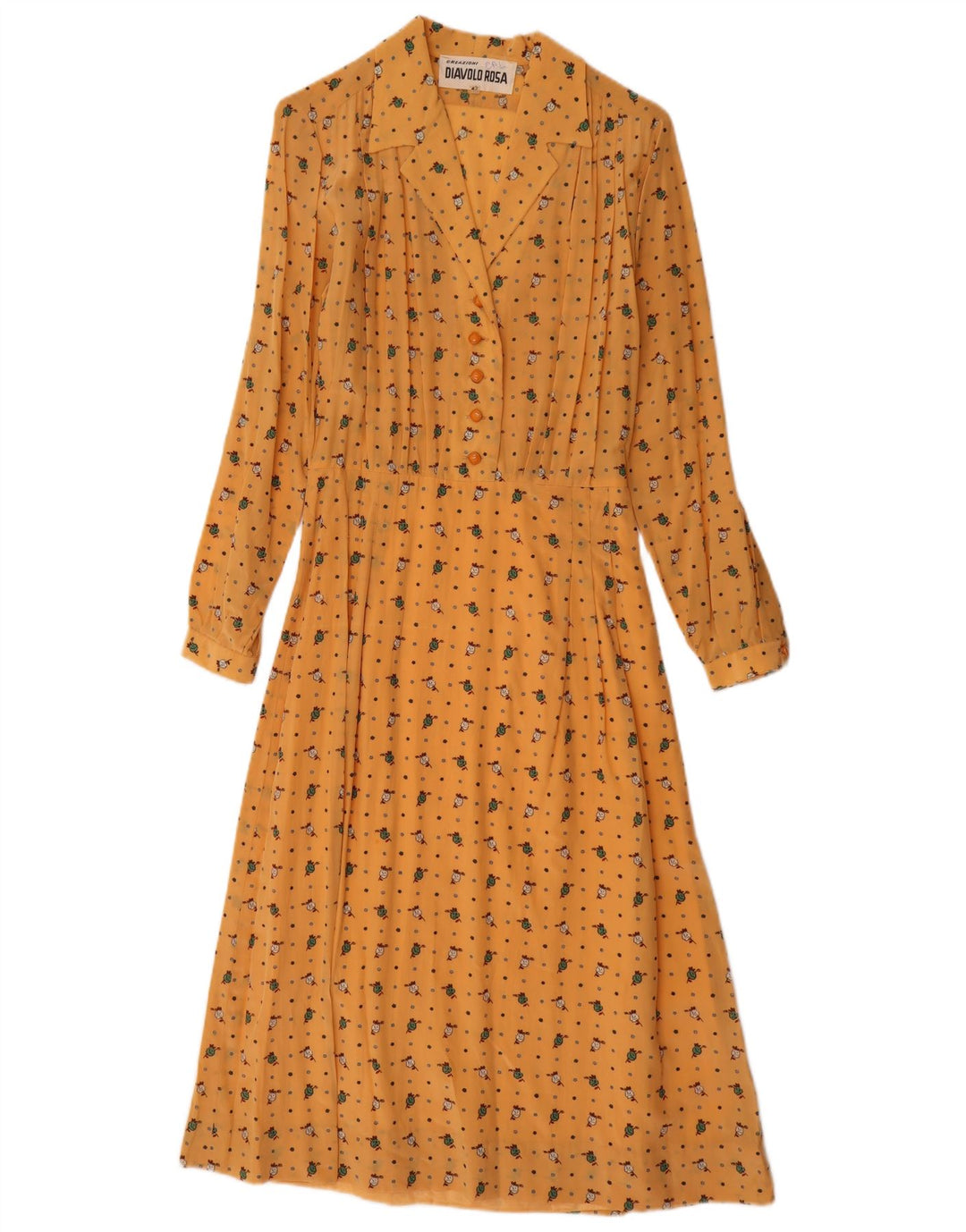 Abito camicia maxi pullover da donna Diavolo Rosa IT 42 Giallo medio floreale
