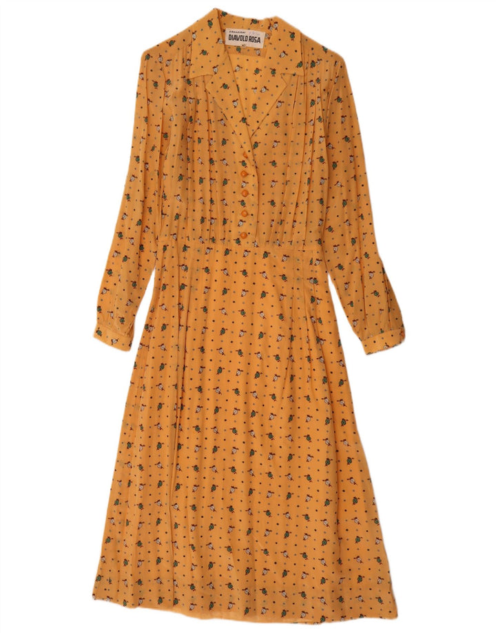 Abito camicia maxi pullover da donna Diavolo Rosa IT 42 Giallo medio floreale
