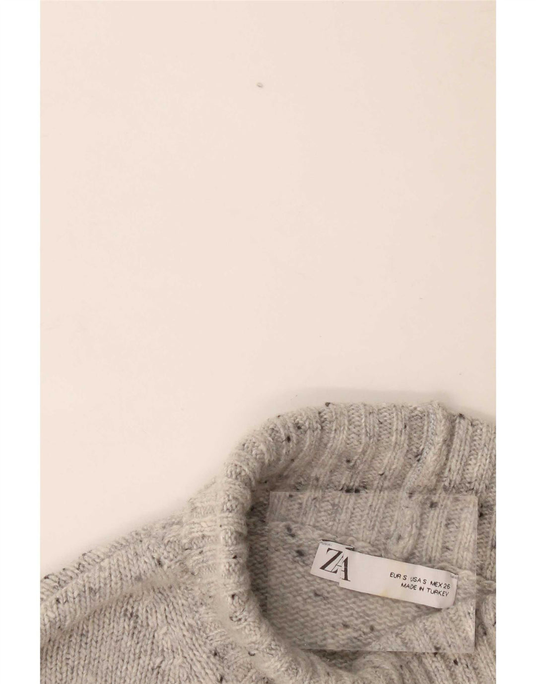 Maglione maglione oversize con collo dolcevita da donna Zara UK 10 piccolo grigio screziato