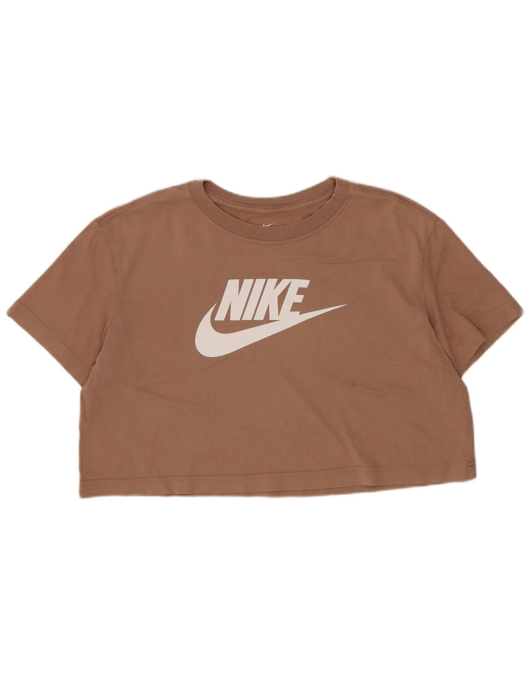 T-shirt grafica corta Nike da donna UK 14 cotone beige medio