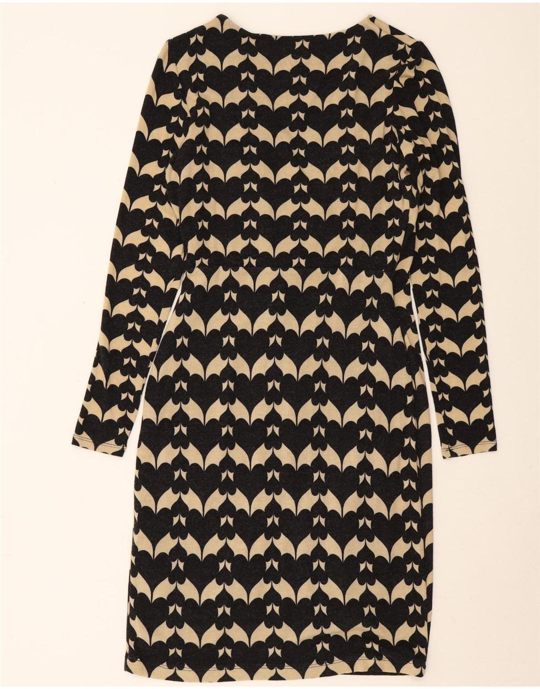 Abito tubino a maniche lunghe da donna Phase Eight UK 12 Medio Nero geometrico