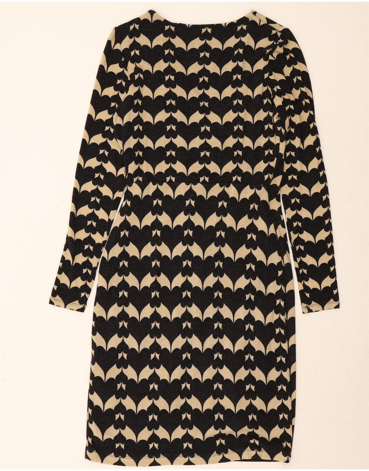 Abito tubino a maniche lunghe da donna Phase Eight UK 12 Medio Nero geometrico