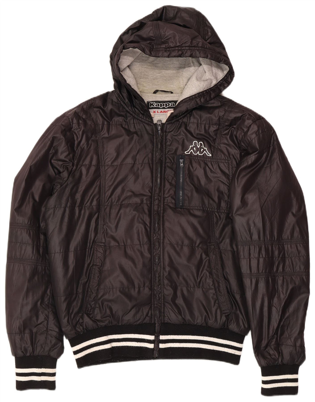 Giacca imbottita con cappuccio da uomo Kappa UK 42 XL poliestere nero