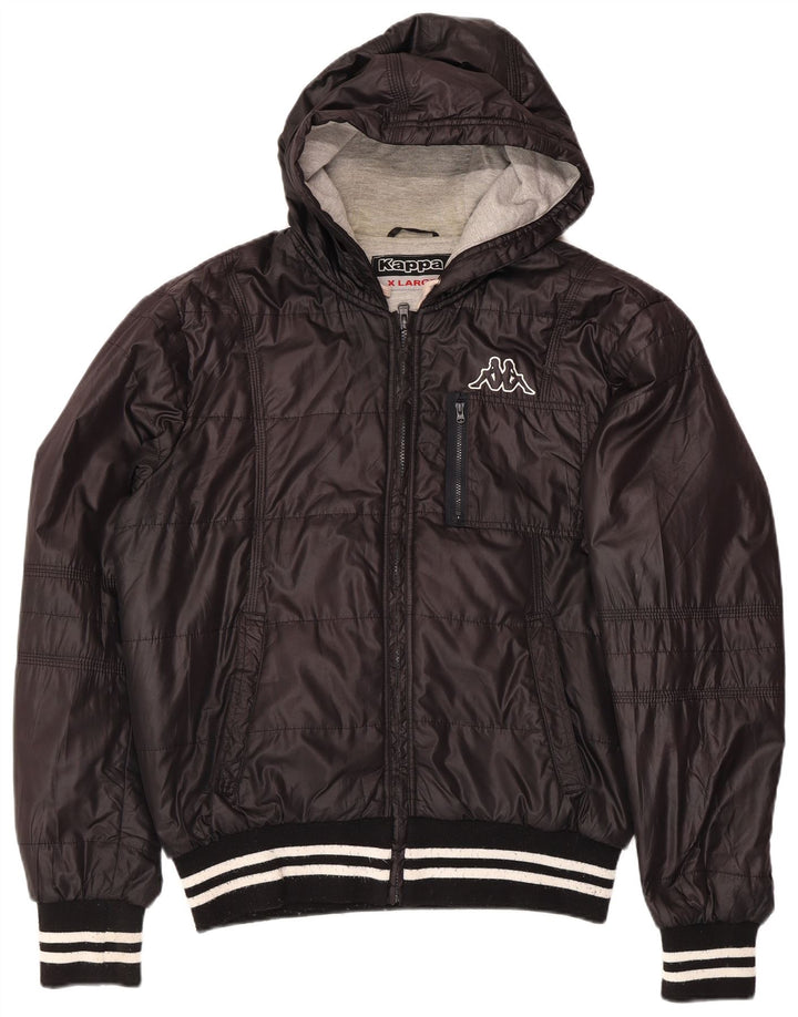 Giacca imbottita con cappuccio da uomo Kappa UK 42 XL poliestere nero