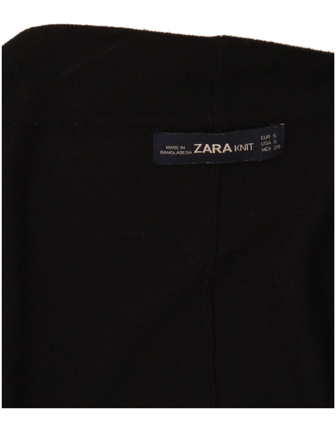 ZARA Maglione Cardigan Aperto Oversize con Maniche a 3/4 da Donna UK 10 Piccolo Nero