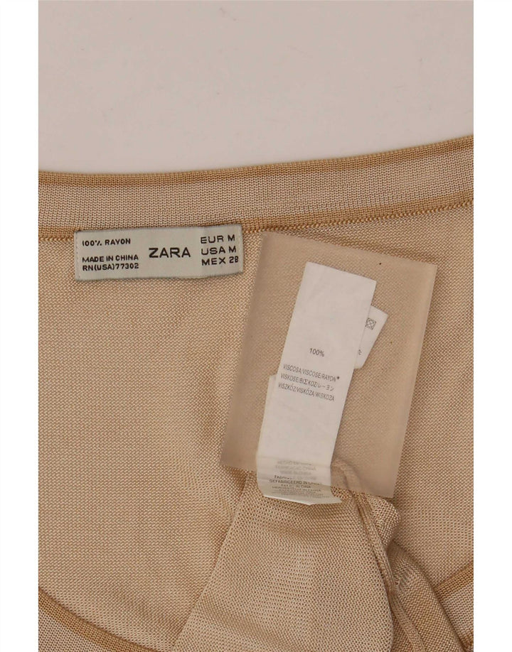 Canotta da donna Zara UK 12 Viscosa beige medio