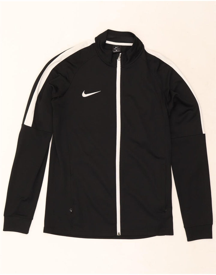 Giacca da tuta da uomo Nike Dri Fit, giacca in poliestere color block medio nero