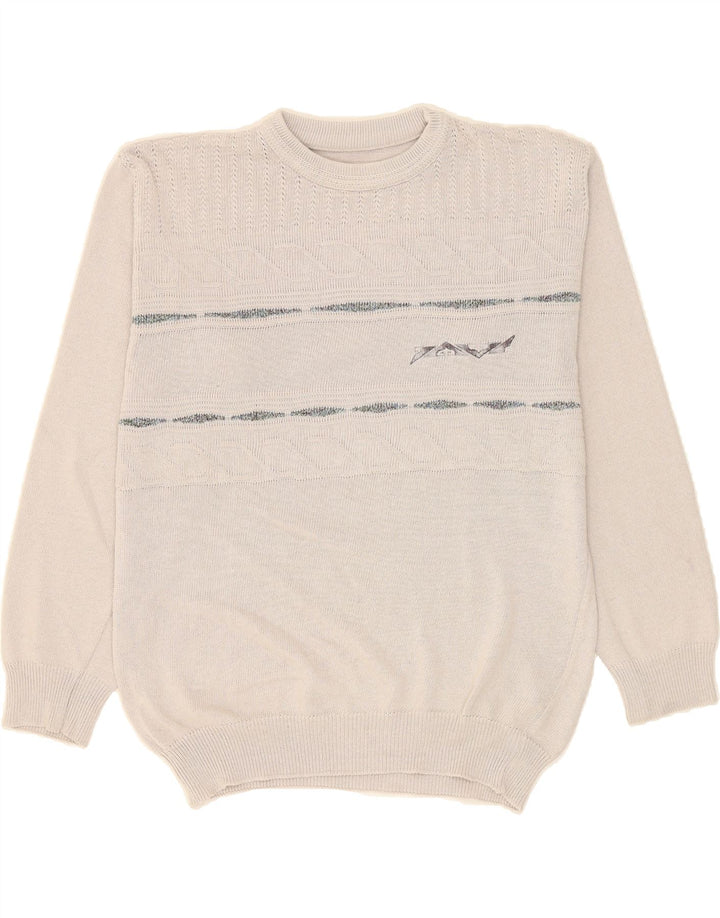 VINTAGE Mens Crew Neck Jumper Sweater Medium Grey Vintage Vintage and Second-Hand Vintage from Messina Hembry 
