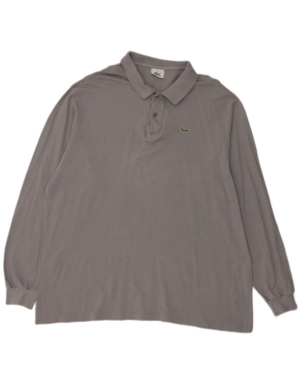 Polo da uomo a maniche lunghe Lacoste taglia 8 3XL cotone grigio