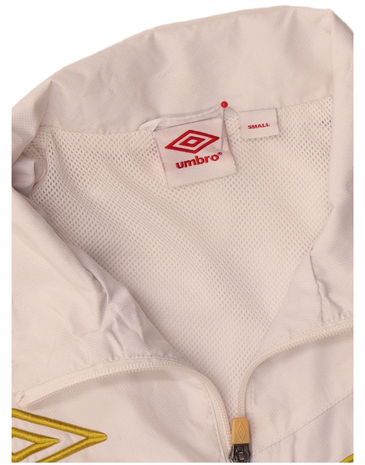 Giacca da ginnastica grafica da uomo Umbro piccola in poliestere color block bianco