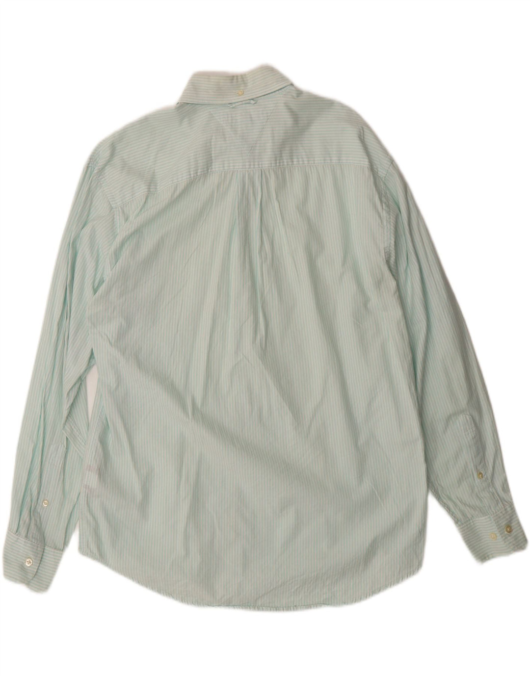 TOMMY HILFIGER Mens Shirt Medium Turquoise Pinstripe Cotton Vintage Tommy Hilfiger and Second-Hand Tommy Hilfiger from Messina Hembry 