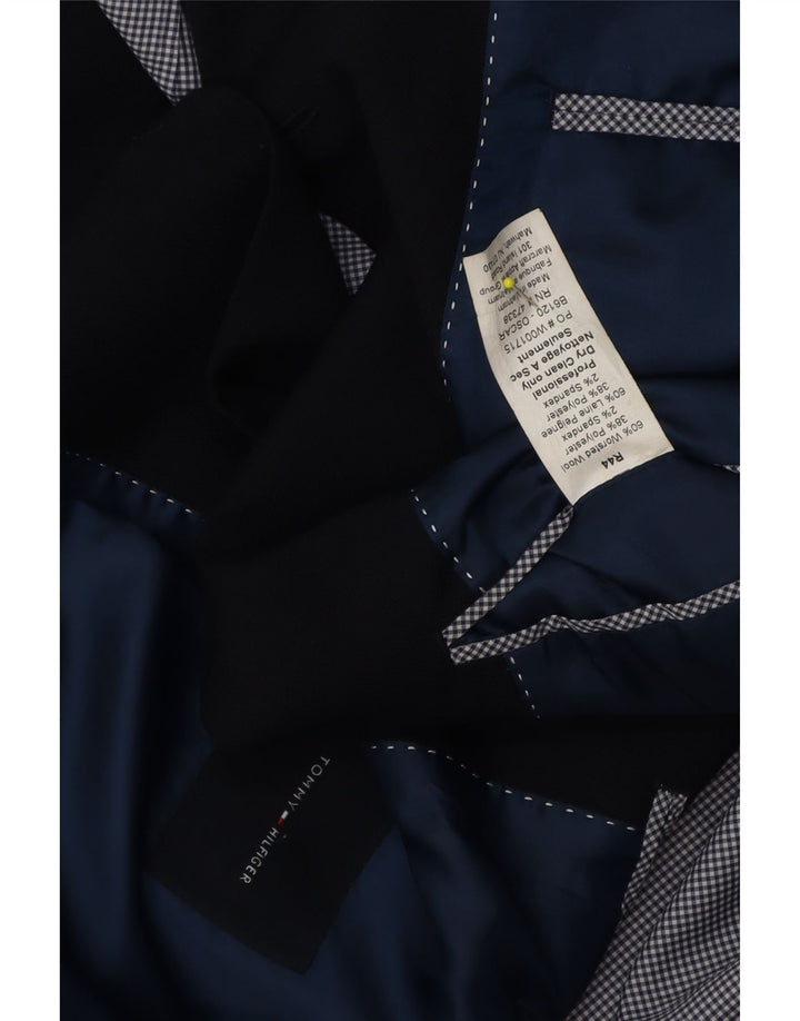 Giacca blazer a 2 bottoni da uomo Tommy Hilfiger UK 44 2XL Lana blu navy