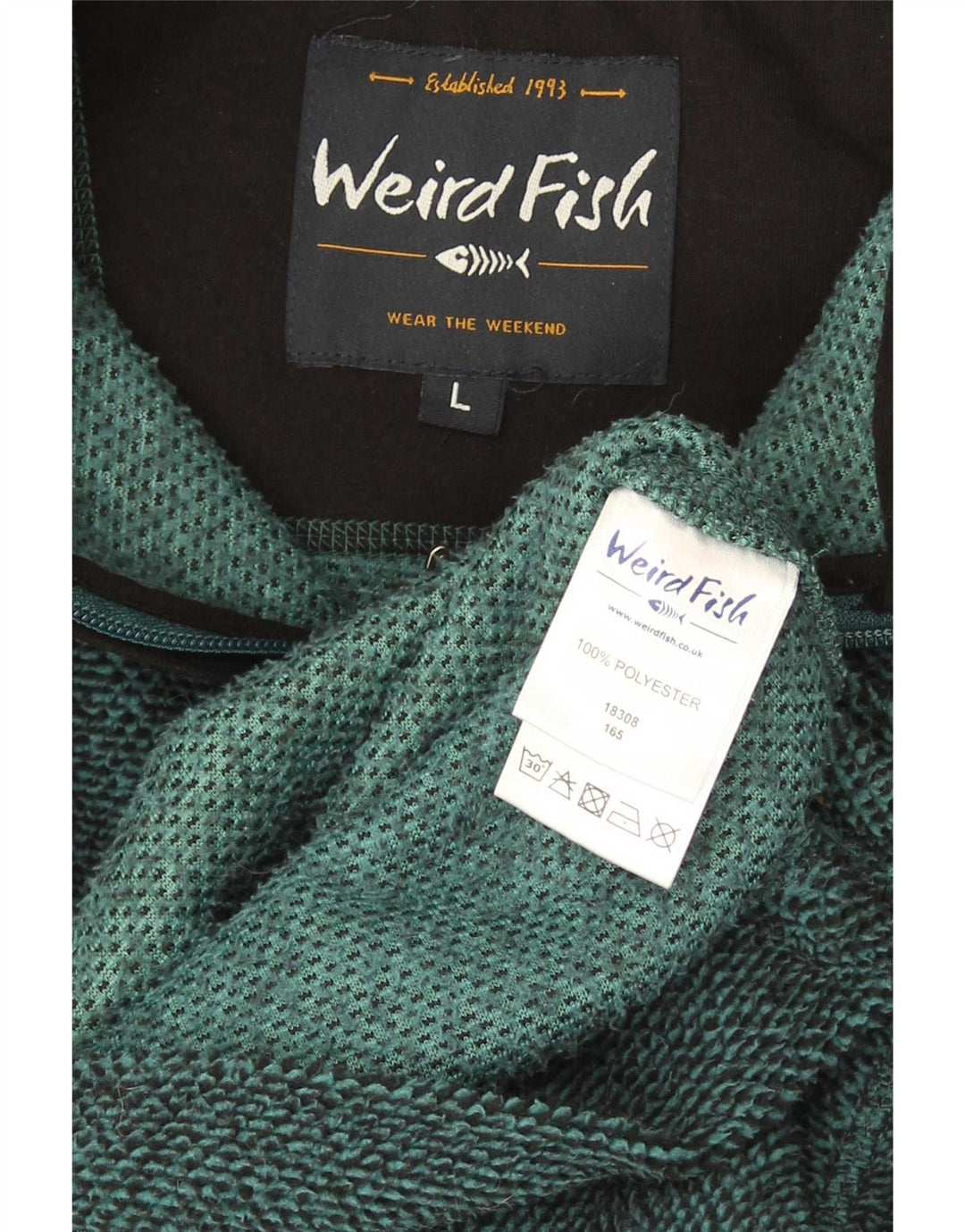 Giacca in pile da uomo Weird Fish UK 40 Large Verde Poliestere