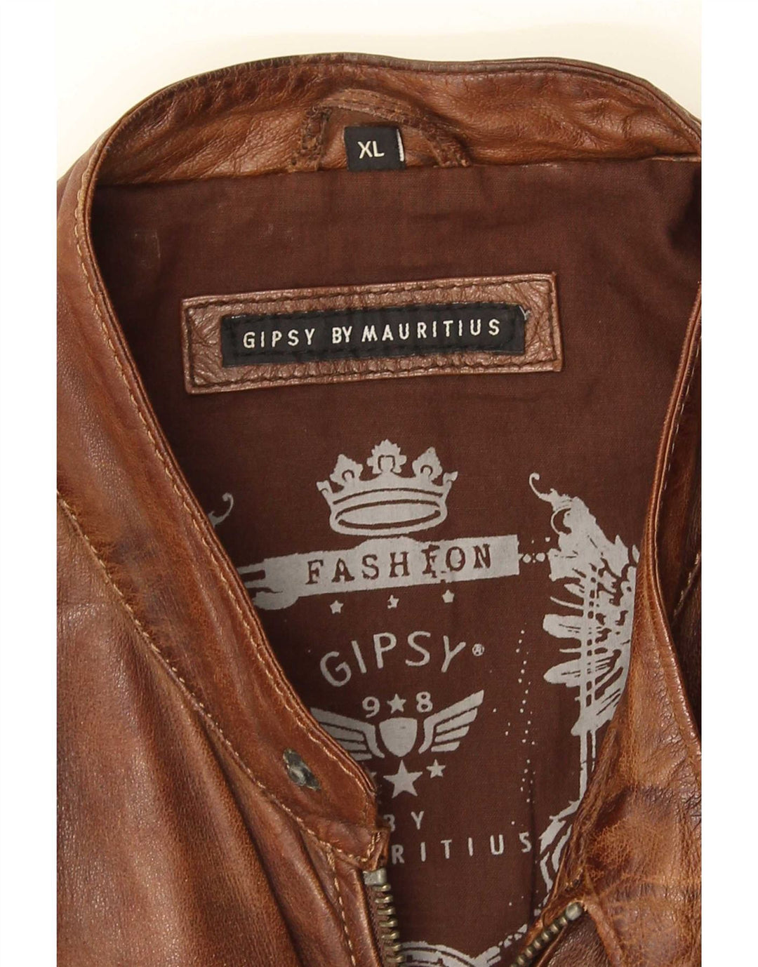 Giacca in pelle da uomo Gipsy UK 42 XL Marrone