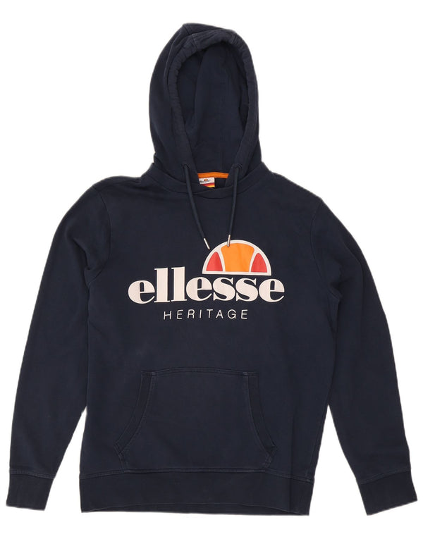 Maglione con cappuccio grafico da uomo Ellesse Heritage piccolo in cotone blu navy