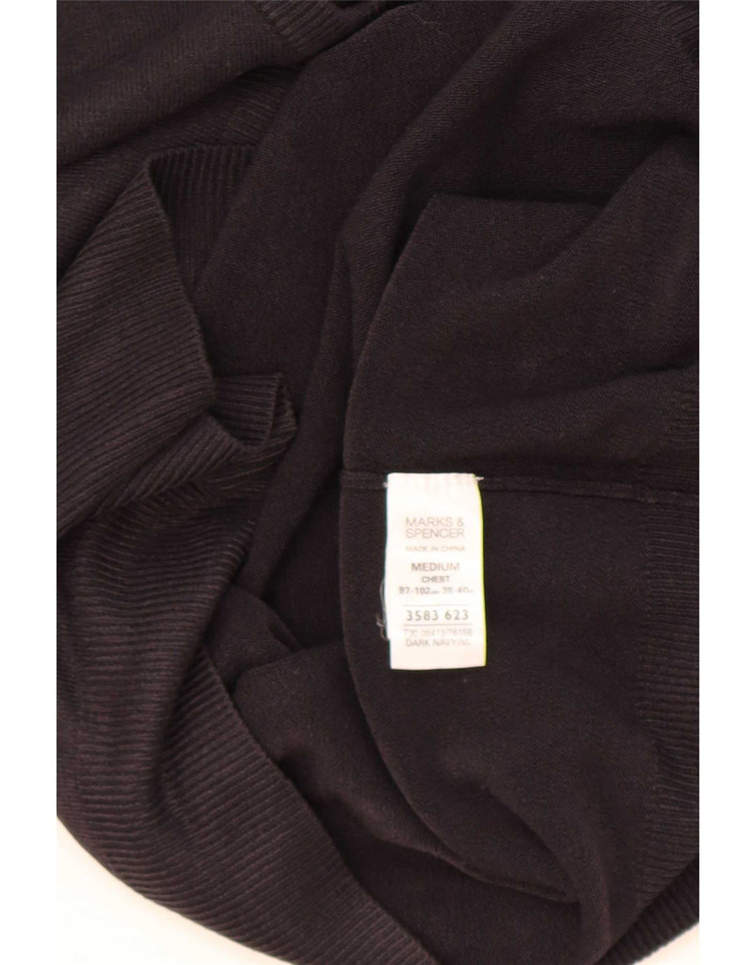 Maglione da uomo con scollo a V blu Harbour Marks & Spencer medio blu scuro