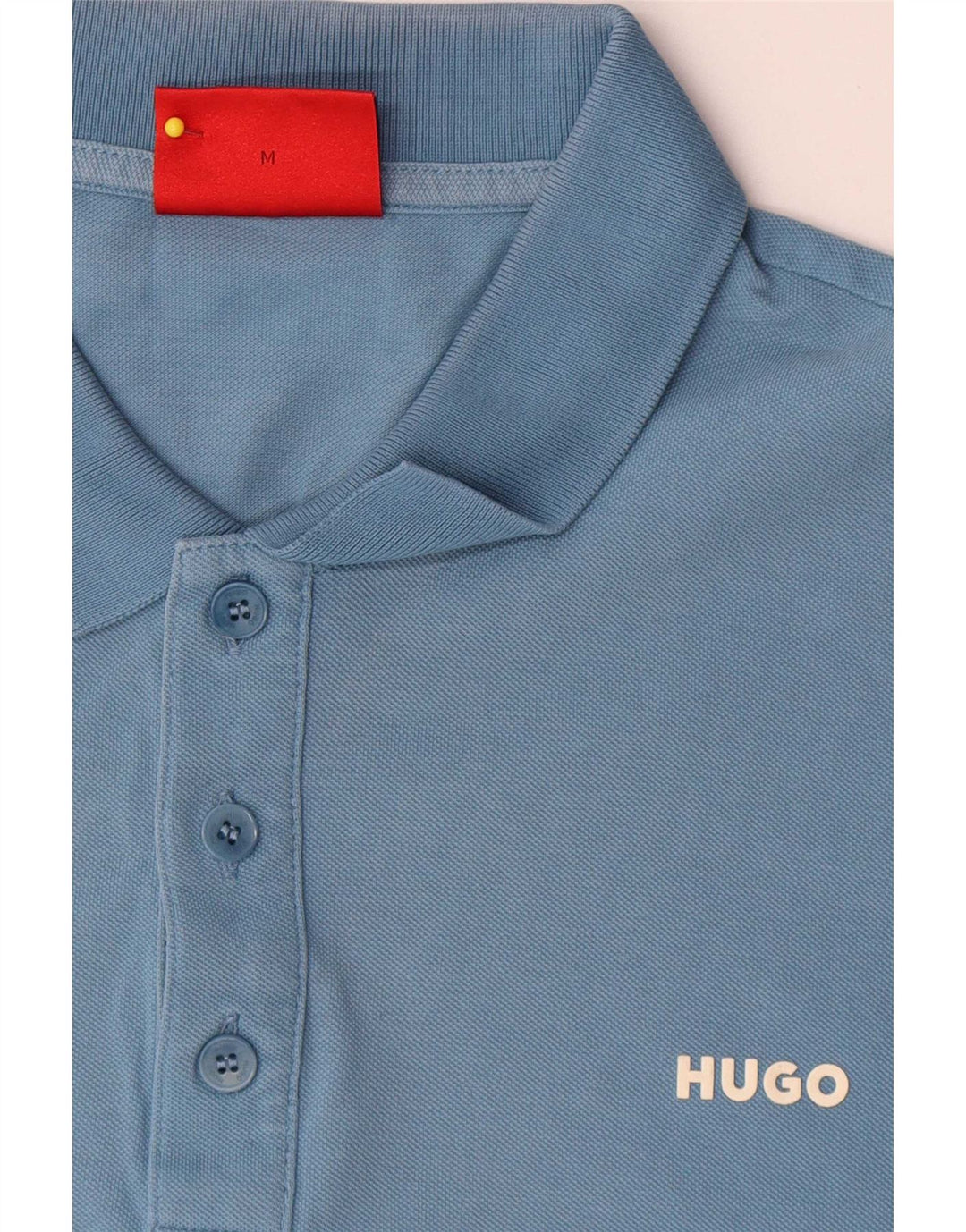 Polo da uomo Hugo Boss in cotone blu medio