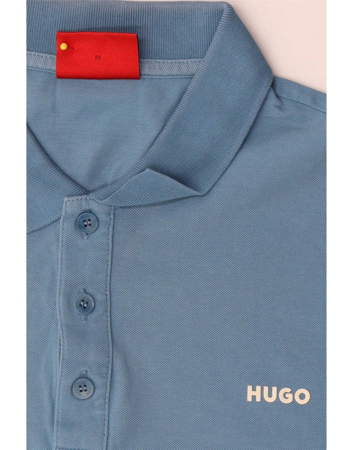 Polo da uomo Hugo Boss in cotone blu medio
