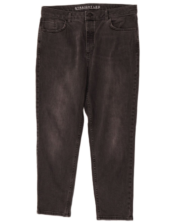 Jeans dritti da donna Marks & Spencer UK 14 Large W32 L26 Cotone nero