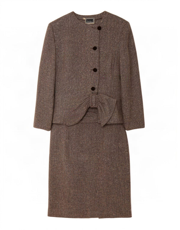 Abito da donna Luisa Spagnoli a 4 bottoni e 2 pezzi IT 46 Large W30 Grigio screziato